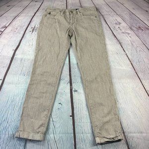 AG ADRIANO GOLDSCHMIED Seersucker THE STILT CIGARETTE ROLL-UP Jeans 26R